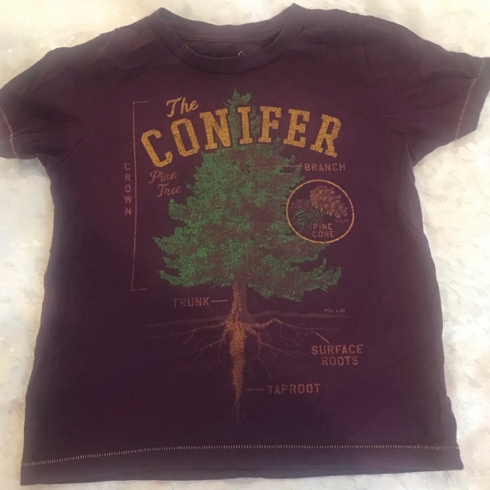 Peek Kids' Conifer Graphic Tee - Green Tree Print NWOT Size 8